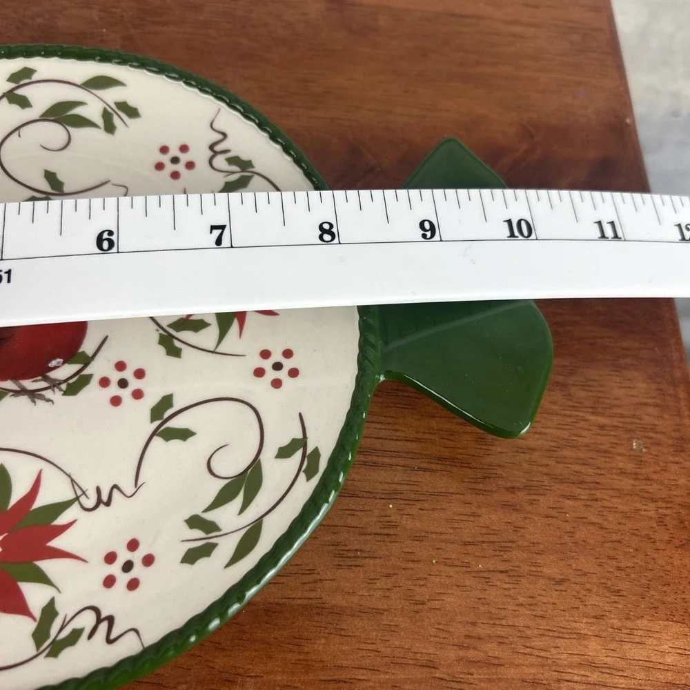 Temptations by Tara Cardinal Cheese Plate (Oven Safe)  White/red/green